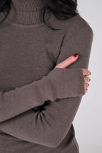 Classic plain Knit sweater | Cacao color