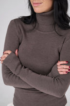 Classic plain Knit sweater | Cacao color
