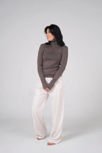 Classic plain Knit sweater | Cacao color