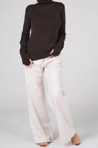 Classic plain Knit sweater | Coffee color