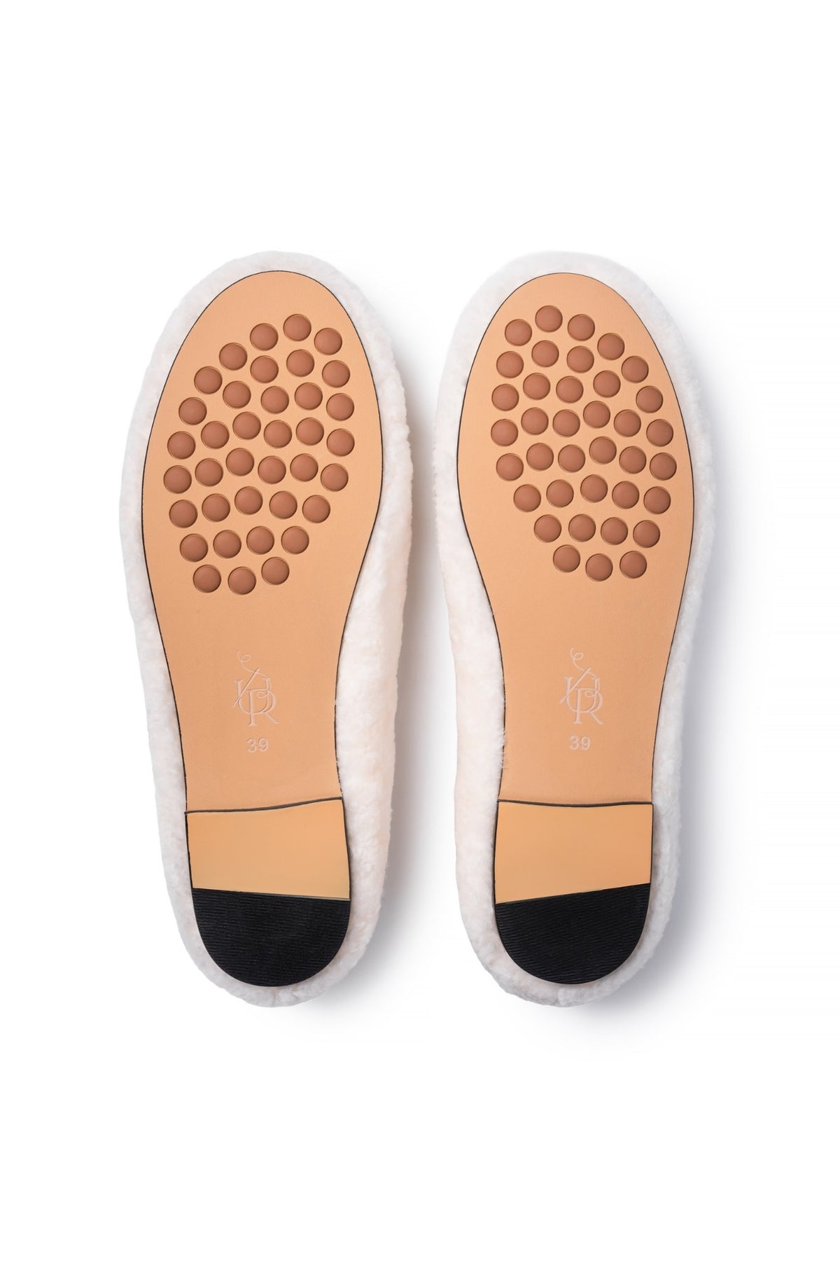 White slippers - top view