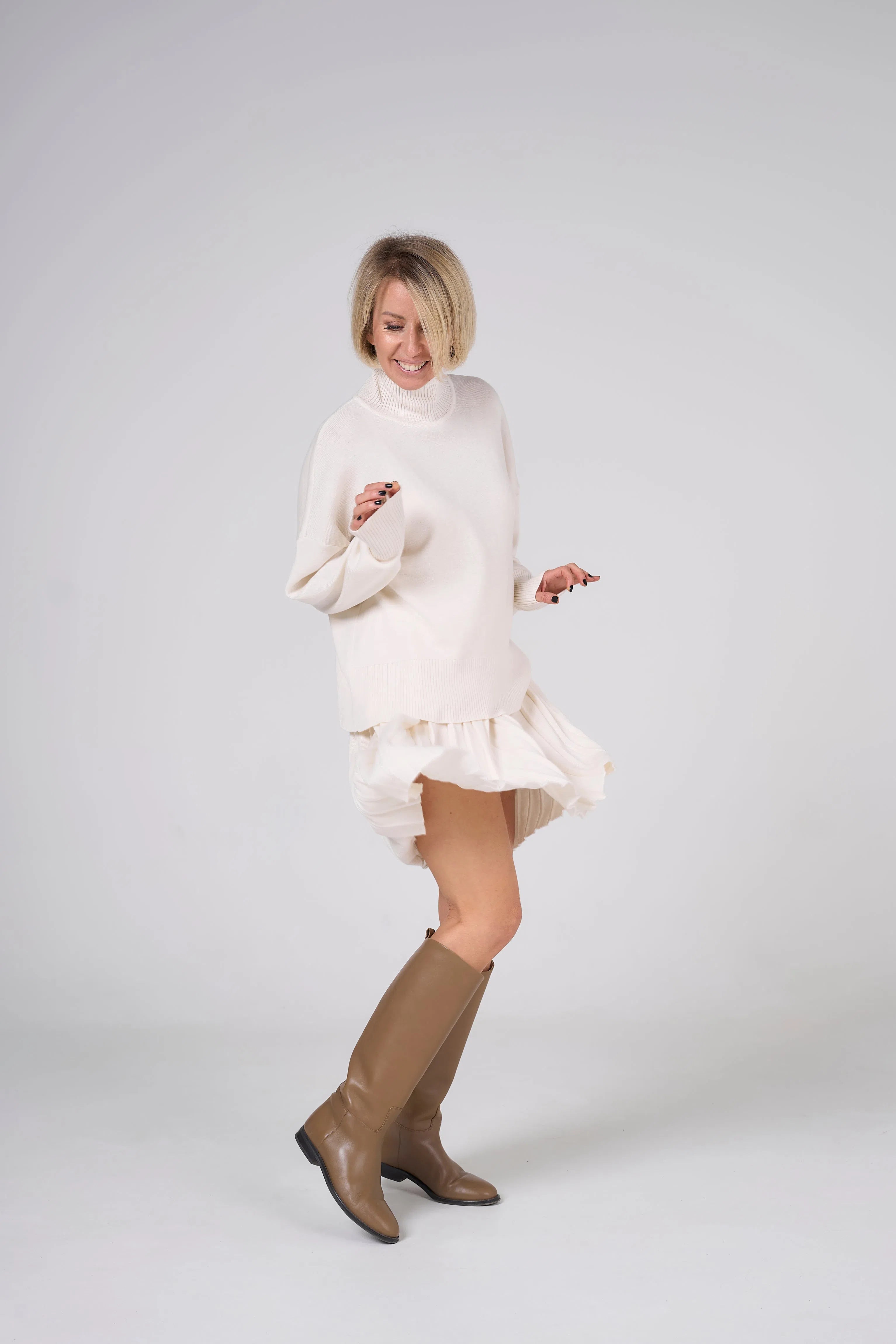 Fly Baby Pleated Suit | Milk color