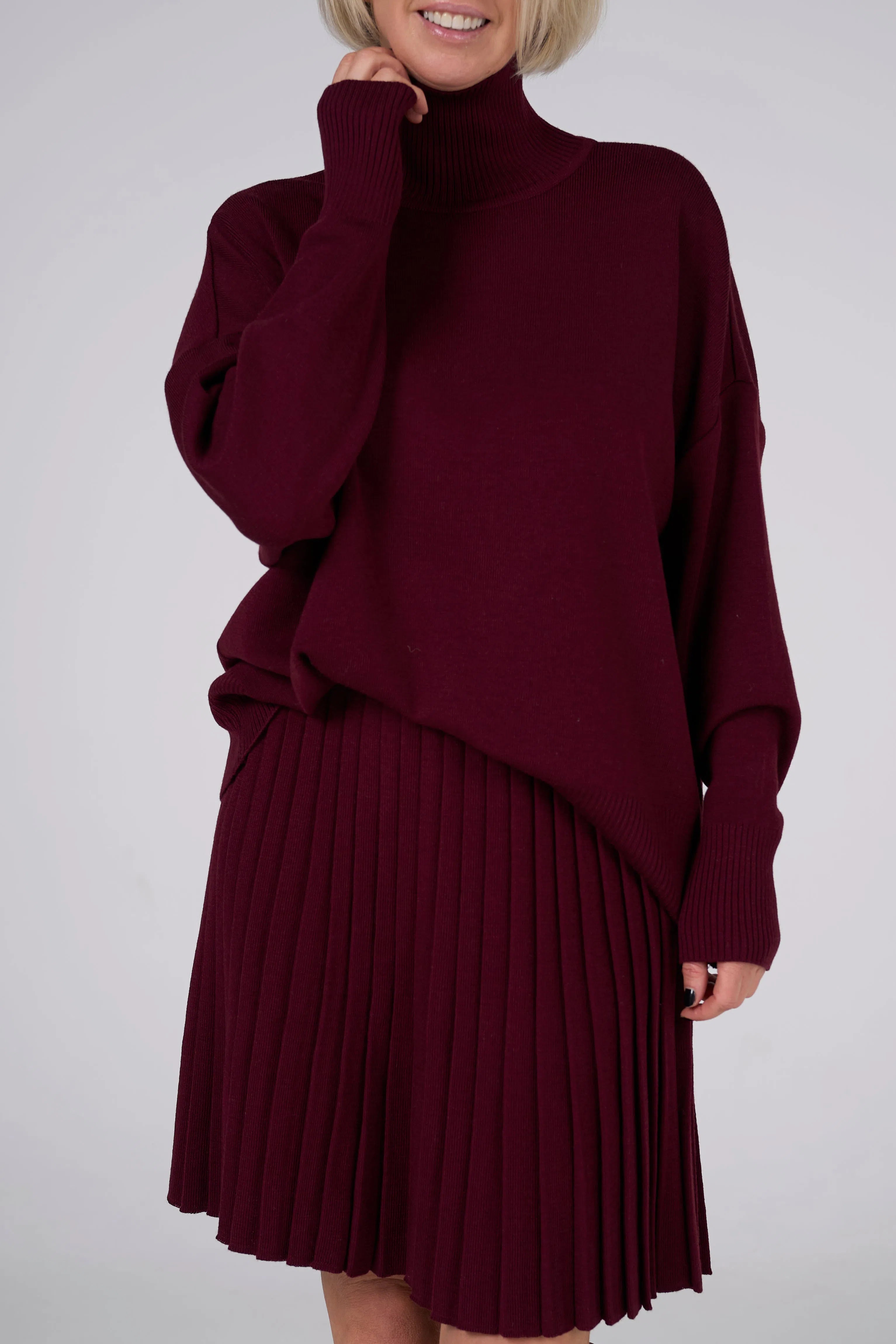 Fly Baby Pleated Suit | Wine color