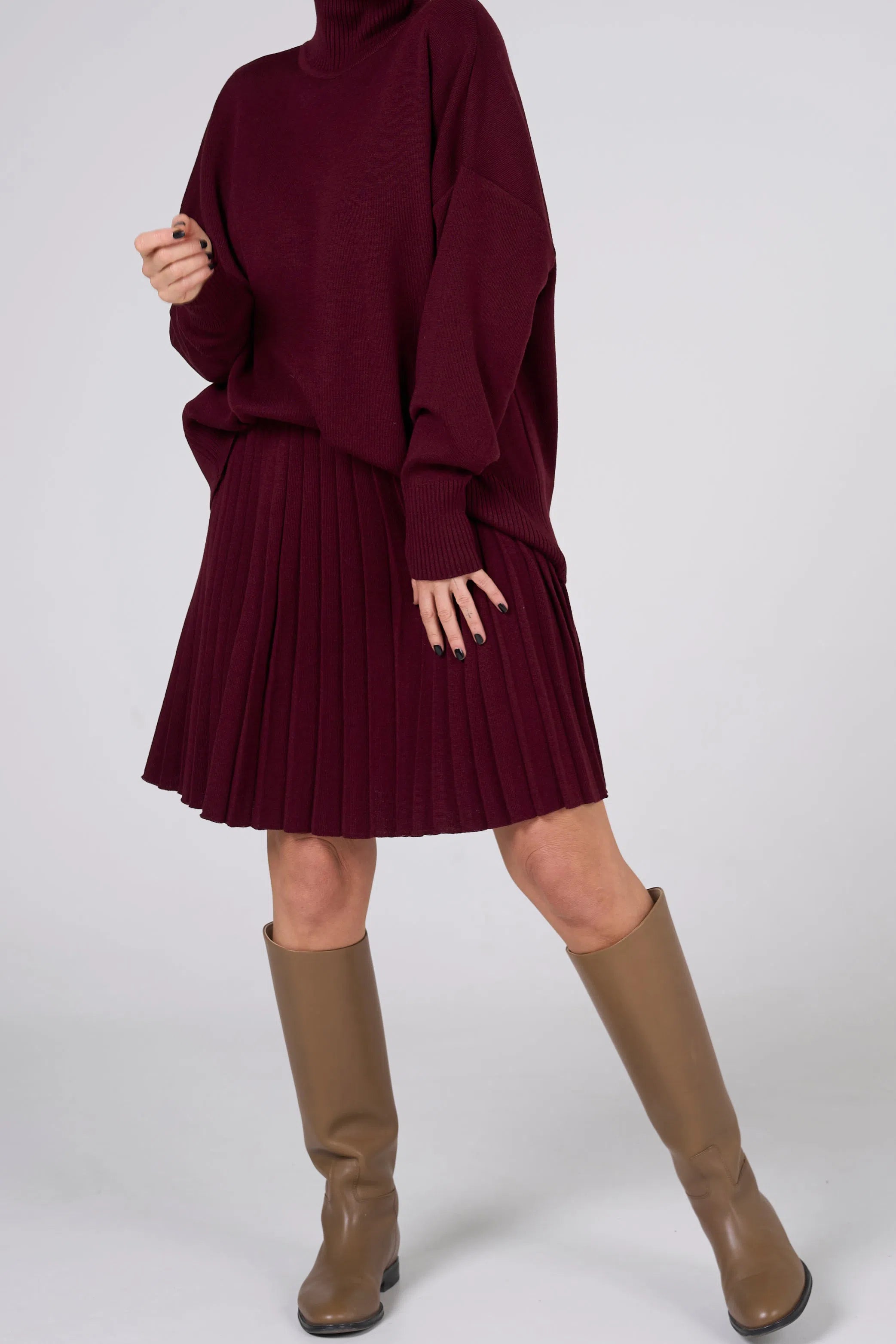 Fly Baby Pleated Suit | Wine color