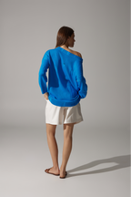 Ripped Merino Wool Sweater | Blue