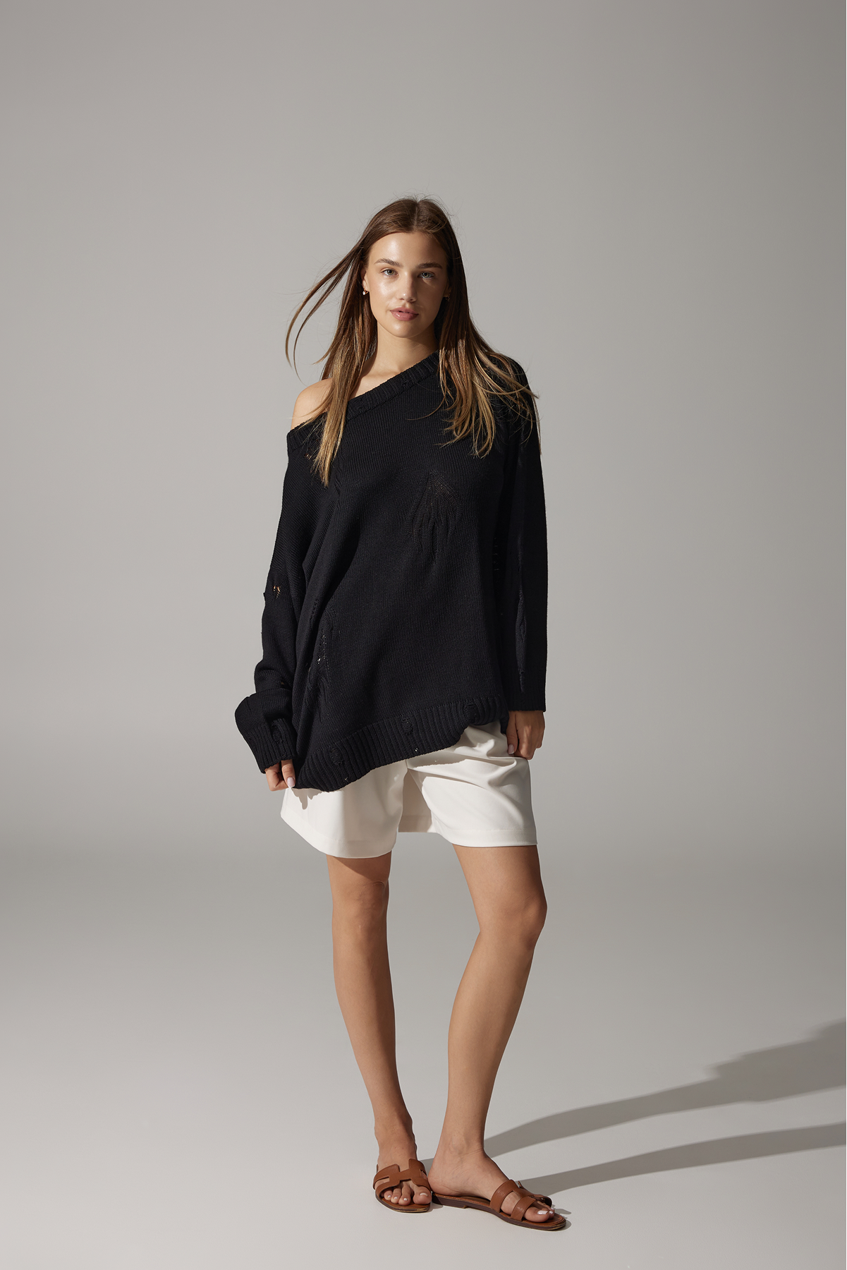 Ripped Merino Wool Sweater | Black