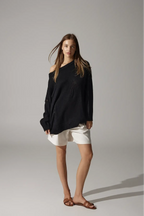 Ripped Merino Wool Sweater | Black