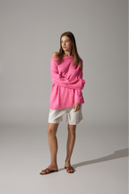 Ripped Merino Wool Sweater | Pink