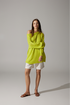 Ripped Merino Wool Sweater | Lime