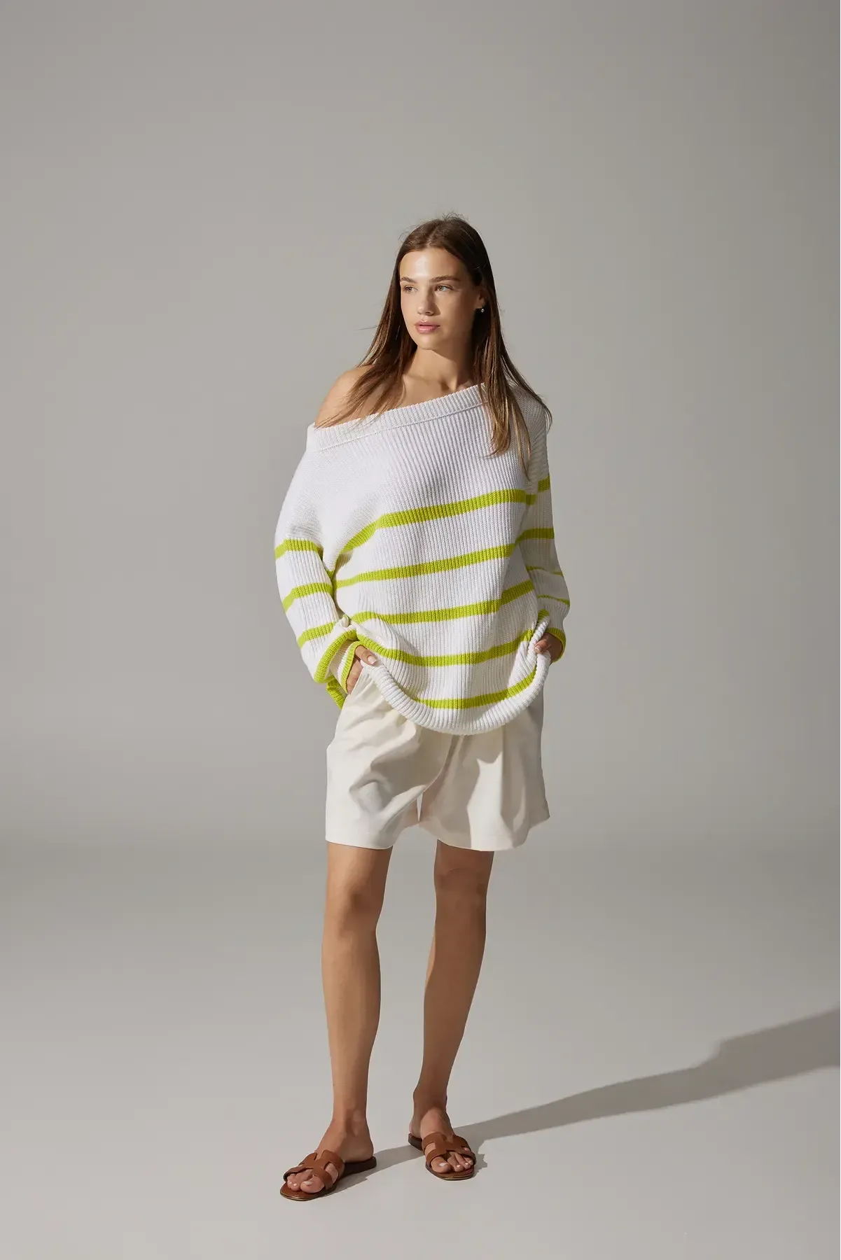 Merino Wool Sweater "Sea" | Lime