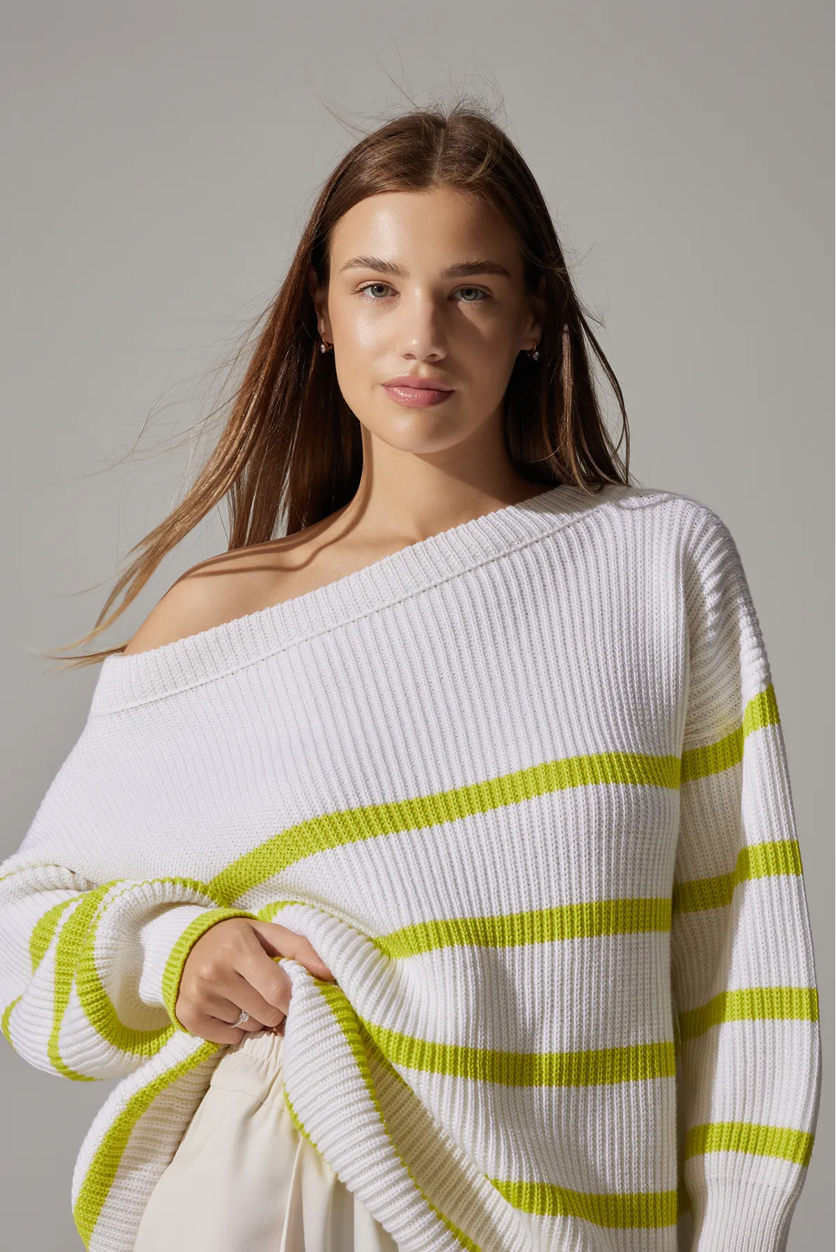 Merino Wool Sweater "Sea" | Lime