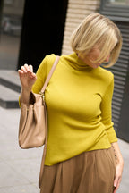 Knit Turtleneck Sweater | Mustard