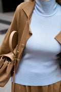 Knit Turtleneck Sweater | Light Blue