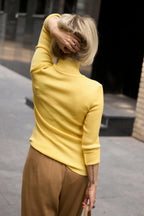 Knit Turtleneck Sweater | Yellow