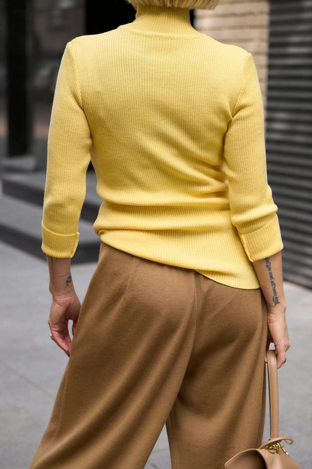 Knit Turtleneck Sweater | Yellow