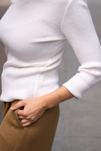 Knit Turtleneck Sweater | White