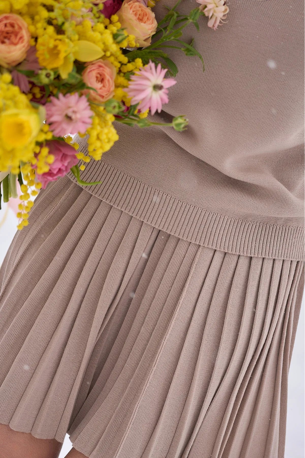 Merino Cashwool Fly Baby Spring Suit With Skirt | Latte