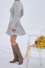 Merino Cashwool Fly Baby Spring Suit With Skirt | Silver