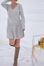 Merino Cashwool Fly Baby Spring Suit With Skirt | Silver