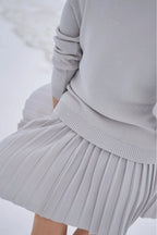 Merino Cashwool Fly Baby Spring Suit With Skirt | Silver