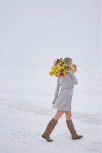 Merino Cashwool Fly Baby Spring Suit With Skirt | Silver