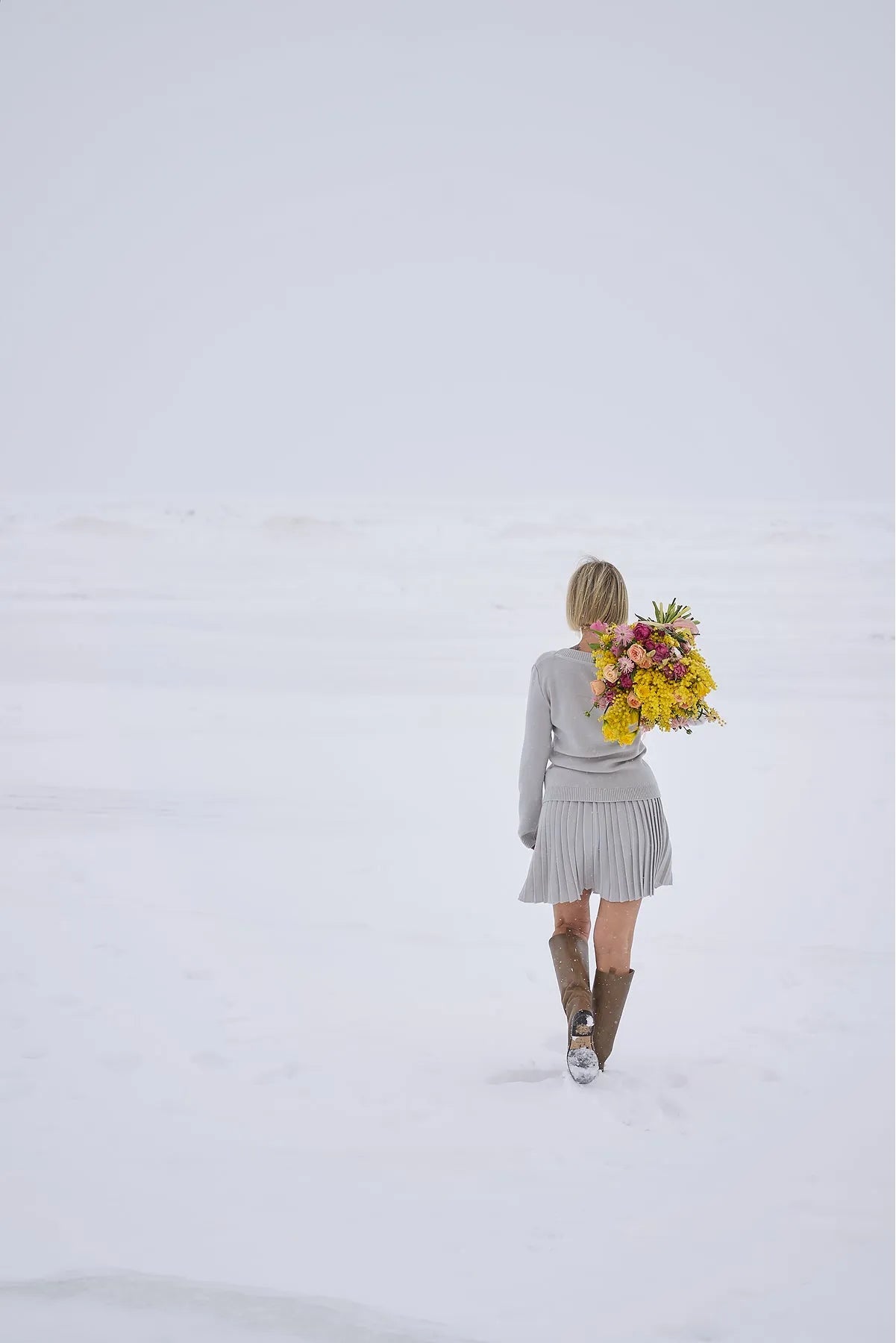 Merino Cashwool Fly Baby Spring Suit With Skirt | Silver