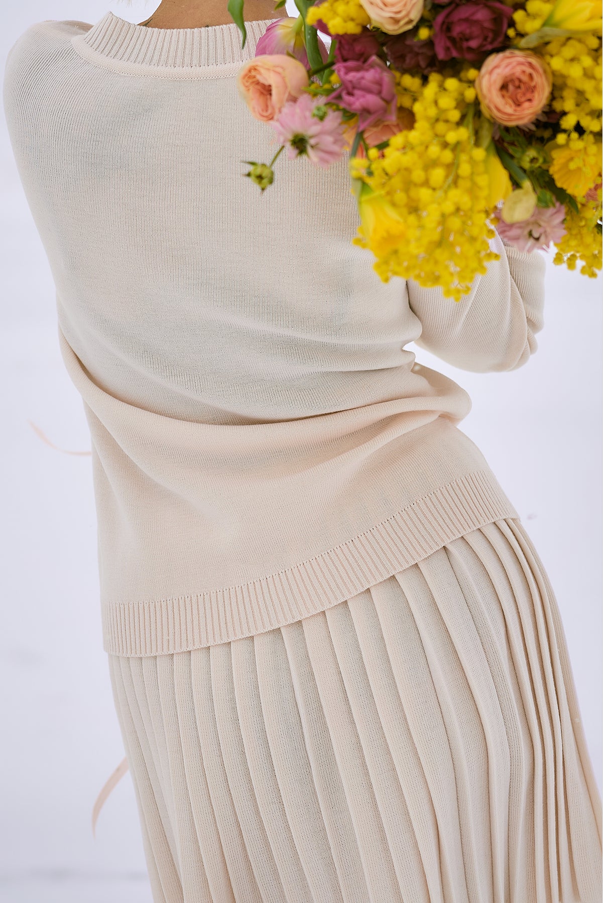 Merino Cashwool Fly Baby Spring Suit With Skirt | Vanilla