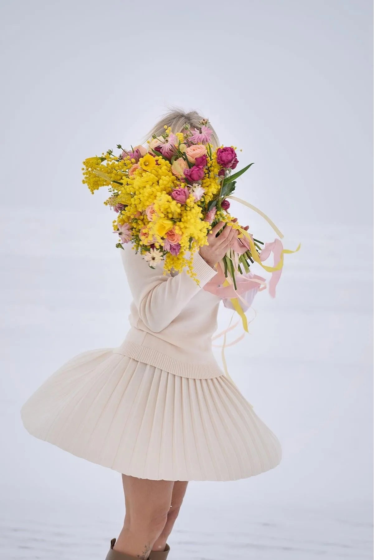 Merino Cashwool Fly Baby Spring Suit With Skirt | Vanilla