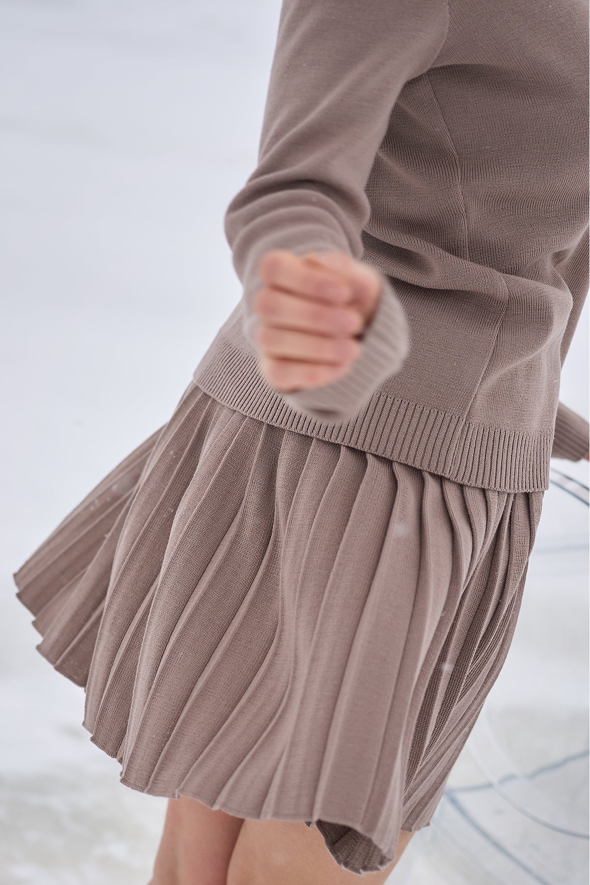 Merino Cashwool Fly Baby Spring Suit With Skirt | Cacao