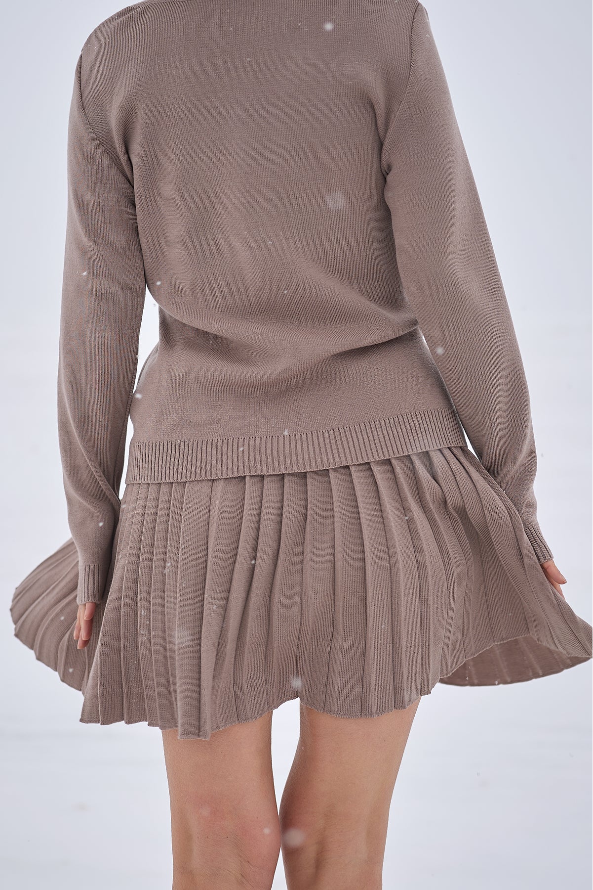 Merino Cashwool Fly Baby Spring Suit With Skirt | Cacao