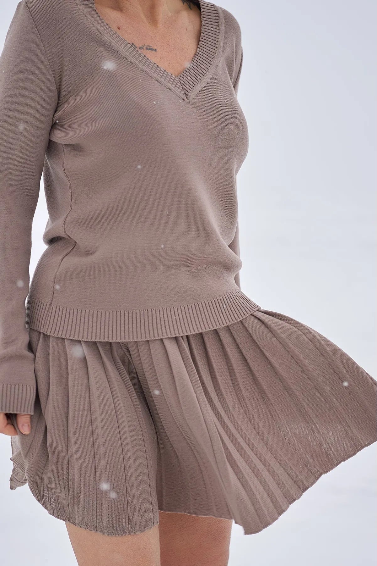 Merino Cashwool Fly Baby Spring Suit With Skirt | Cacao