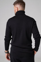 Man Classic plain Knit sweater | Black color