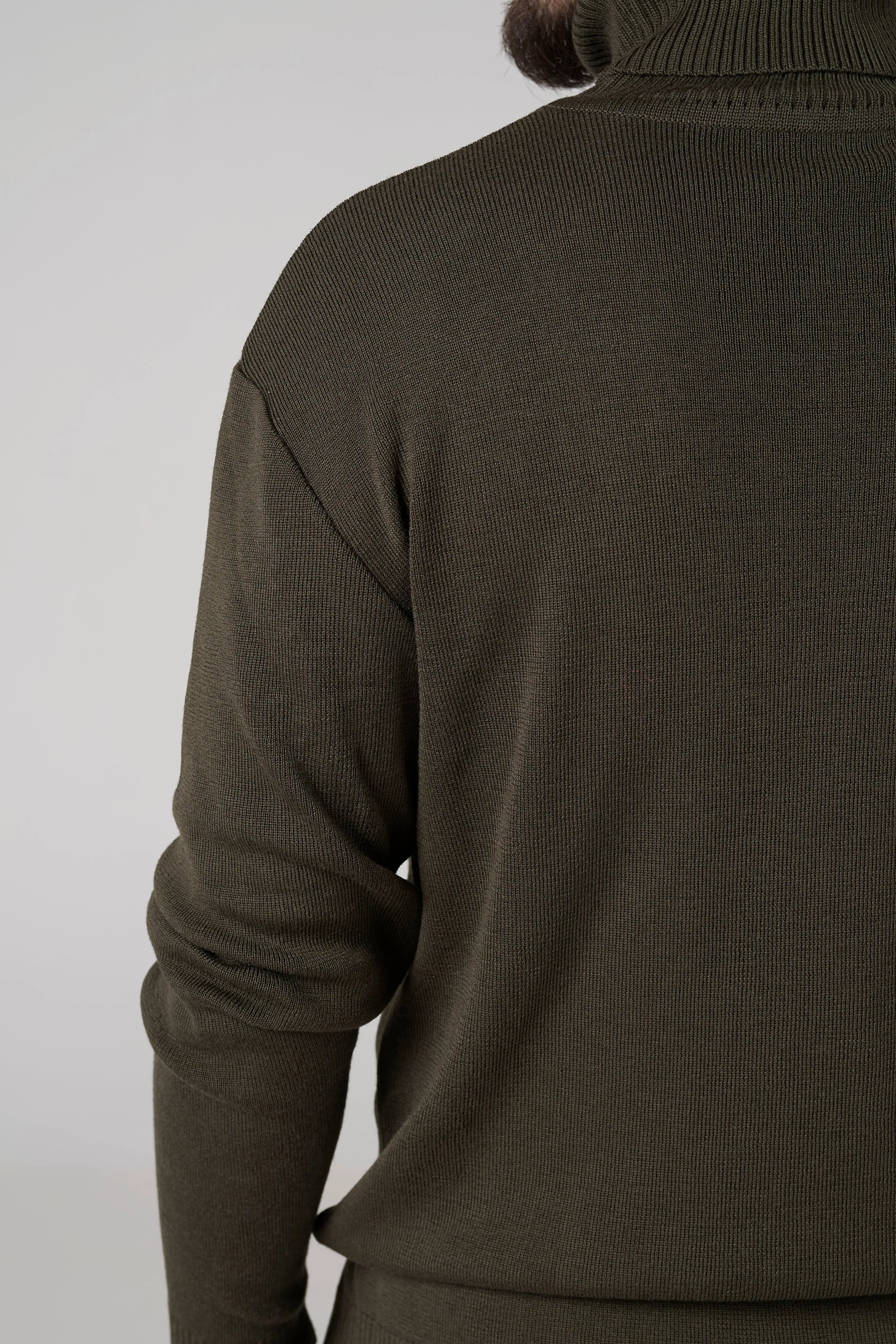 Man Classic plain Knit sweater | Khaki color