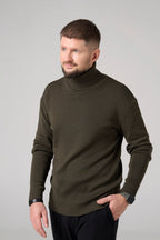 Man Classic plain Knit sweater | Khaki color