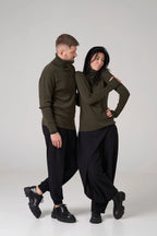 Classic plain Knit sweater | Khaki color