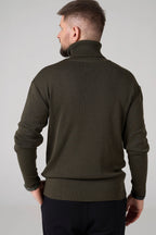 Man Classic plain Knit sweater | Khaki color