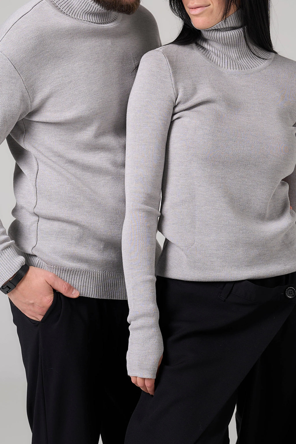 Man Classic plain Knit sweater | Gray color