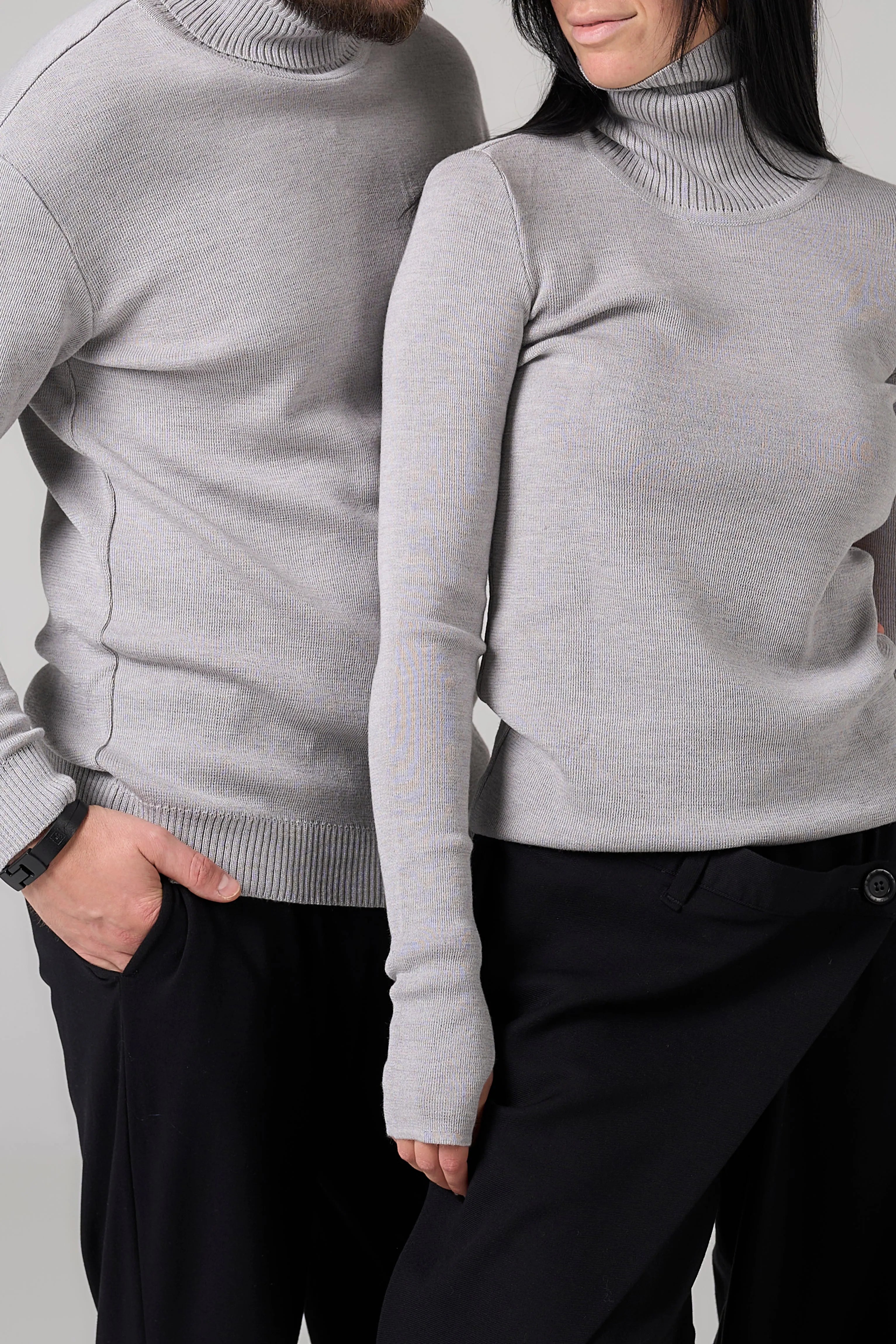 Man Classic plain Knit sweater | Gray color