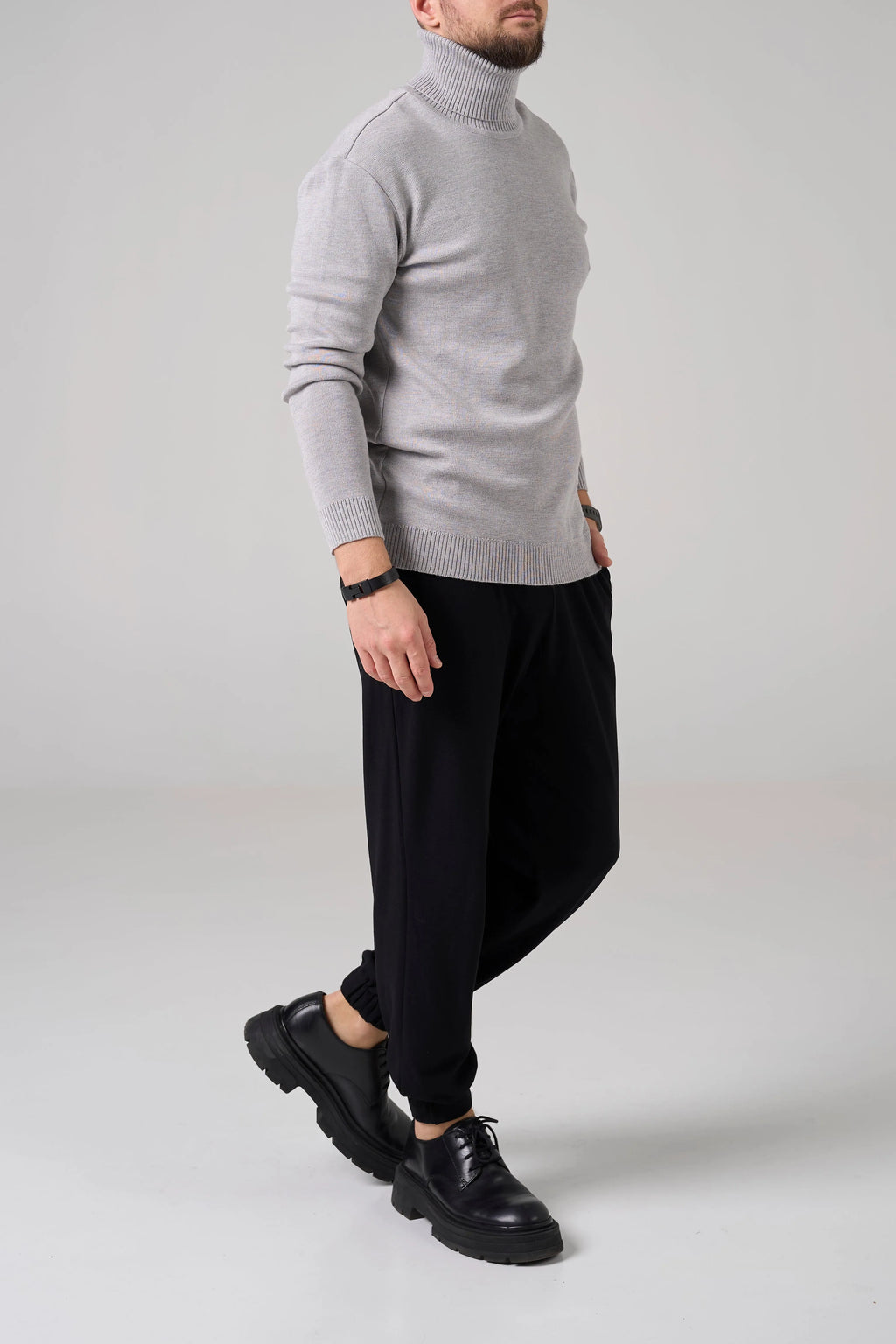Man Classic plain Knit sweater | Gray color