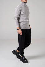 Man Classic plain Knit sweater | Gray color