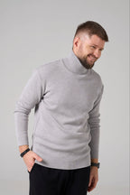 Man Classic plain Knit sweater | Gray color