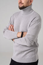 Man Classic plain Knit sweater | Gray color