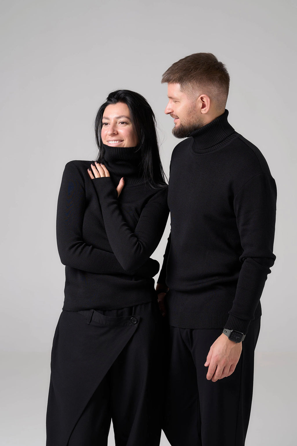 Man Classic plain Knit sweater | Black color