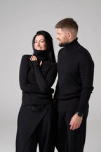 Man Classic plain Knit sweater | Black color