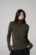 Classic plain Knit sweater | Khaki color