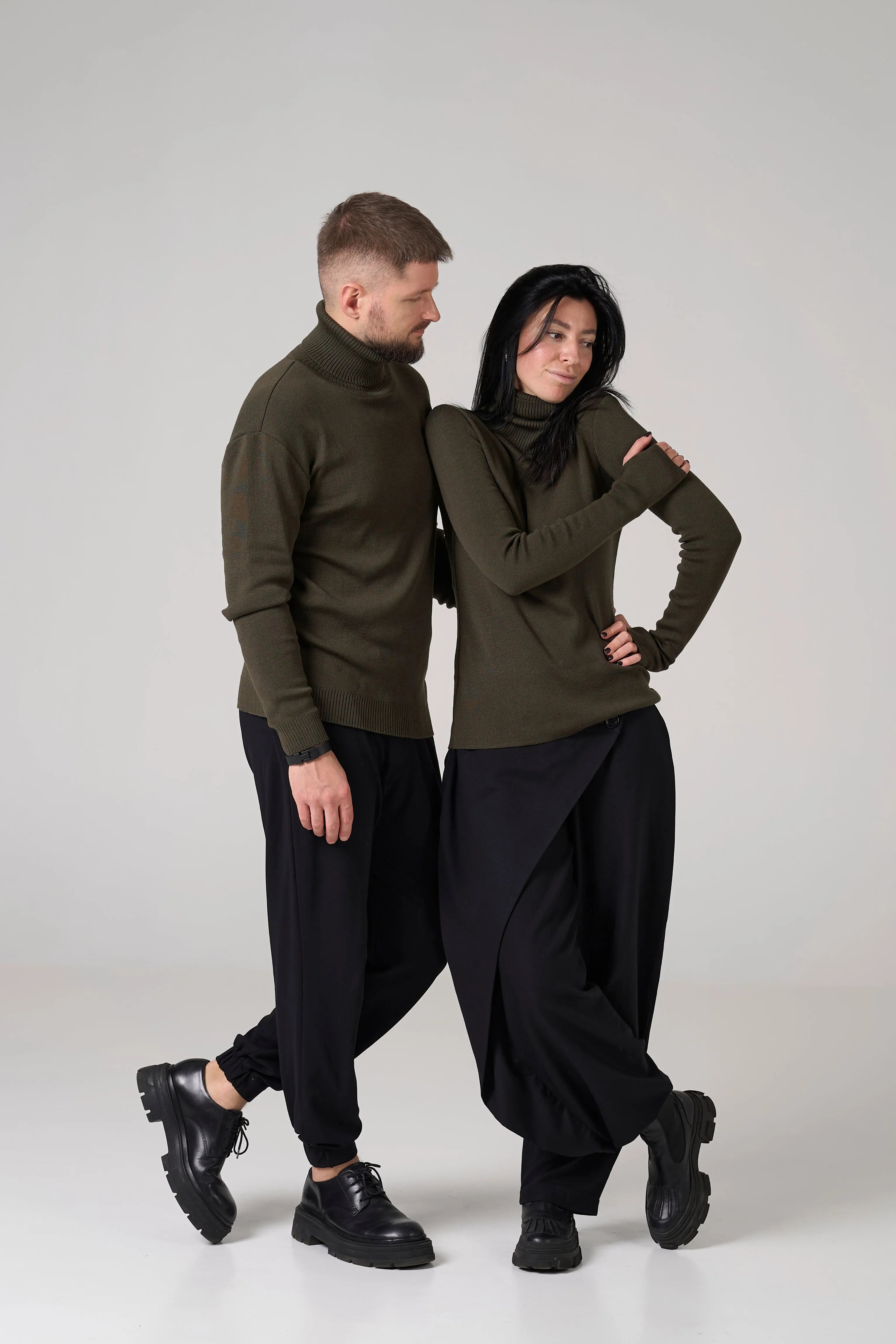 Man Classic plain Knit sweater | Khaki color