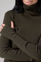 Classic plain Knit sweater | Khaki color