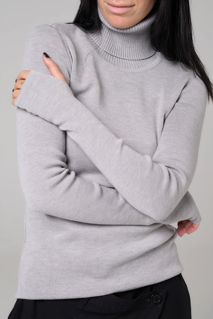 Classic plain Knit sweater | Gray color