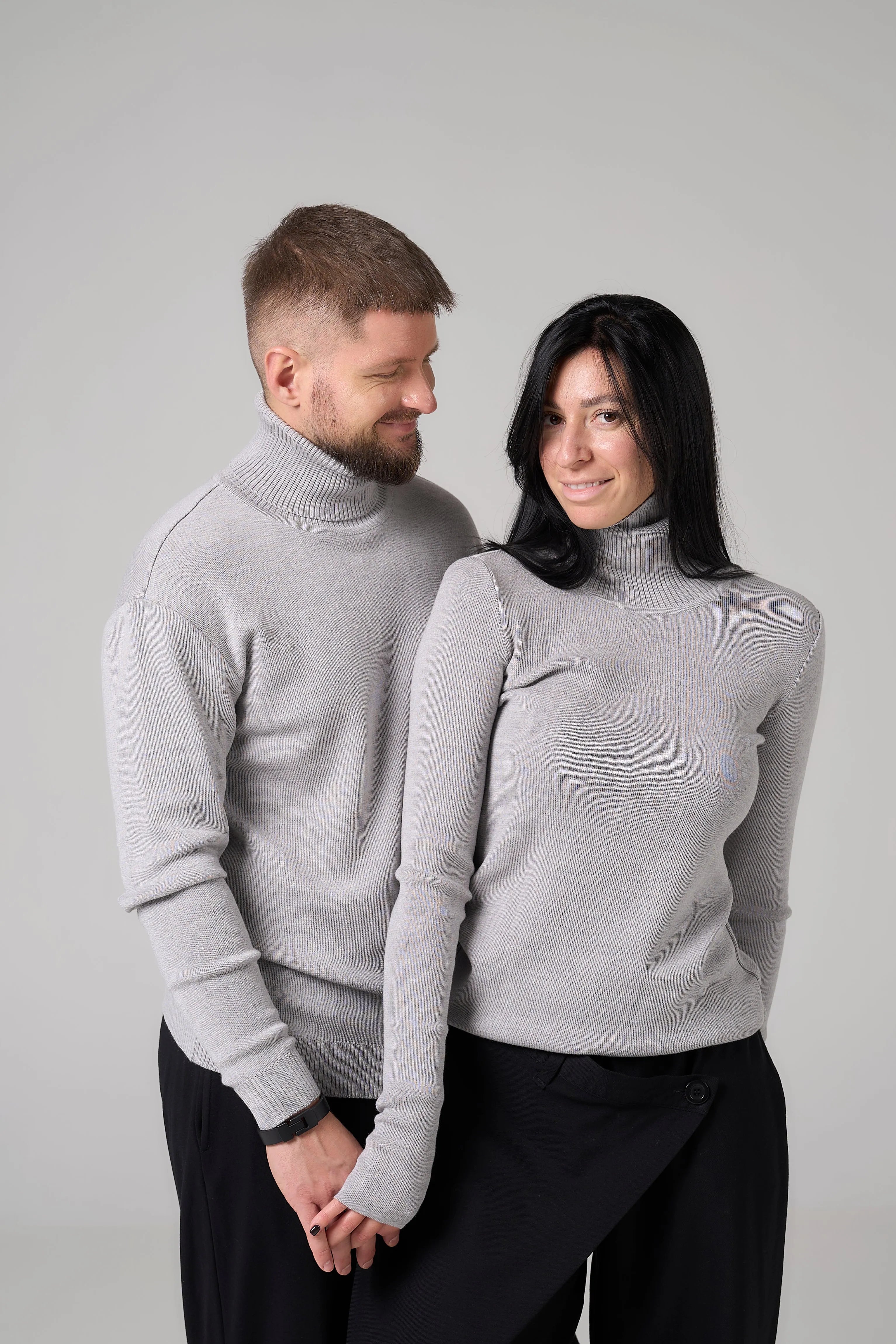 Classic plain Knit sweater | Gray color