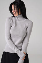 Classic plain Knit sweater | Gray color